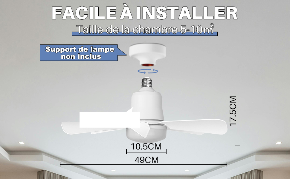 Ventilateur plafond avec lumiere