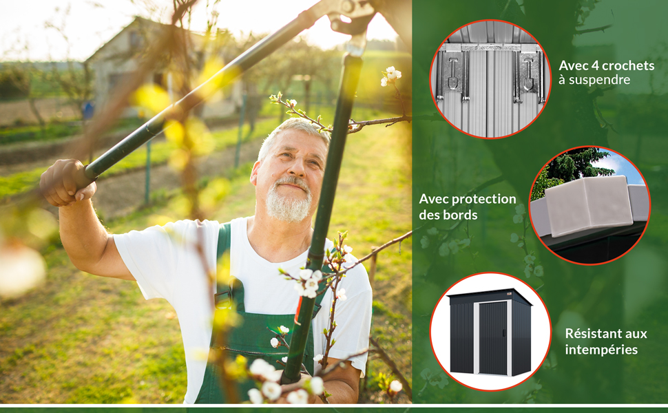 porte coulissante bricolage rangement outils de jardin résistant aux intempéries cabane à outils