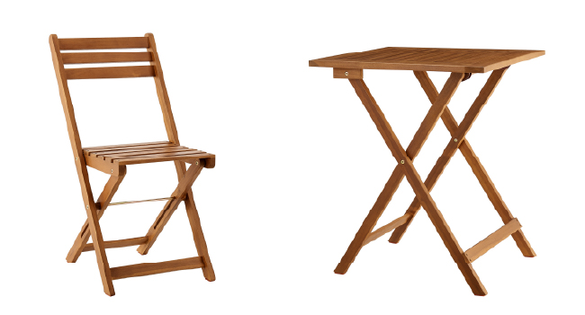Meubles de balcon pliables en bois - Petite chaise pliante pour balcon - Peu encombrante