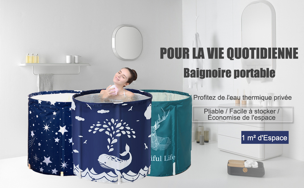 Baignoire Pliable, Baignoire de Spa Portable, Baignoire de Seau