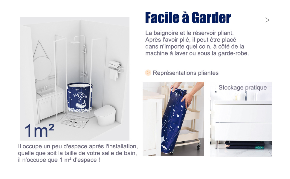 Baignoire Piscine, Seau De Salle De Bains pour Adulte et Bébé