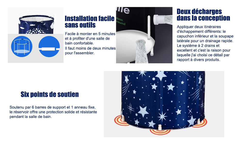 Baignoire Pliable, Baignoire de Spa Portable, Baignoire de Seau,