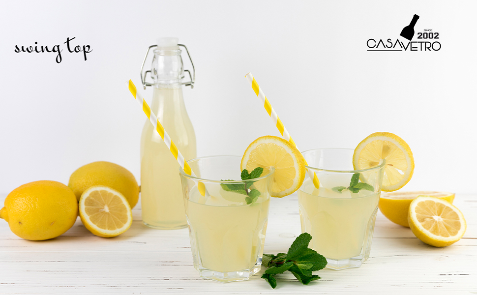 Swing Top Bottles Bouteille à étrier en verre avec bouchon mécanique