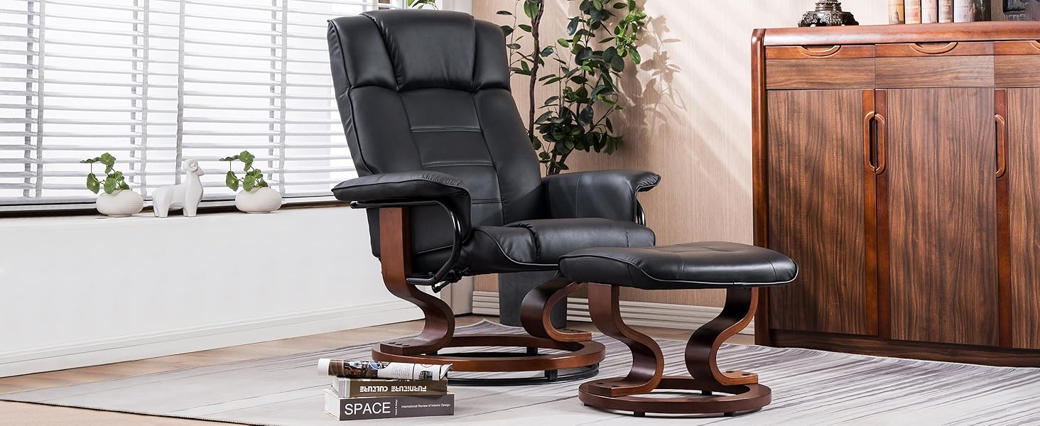 Relaxsessel mit Hocker 9019BK