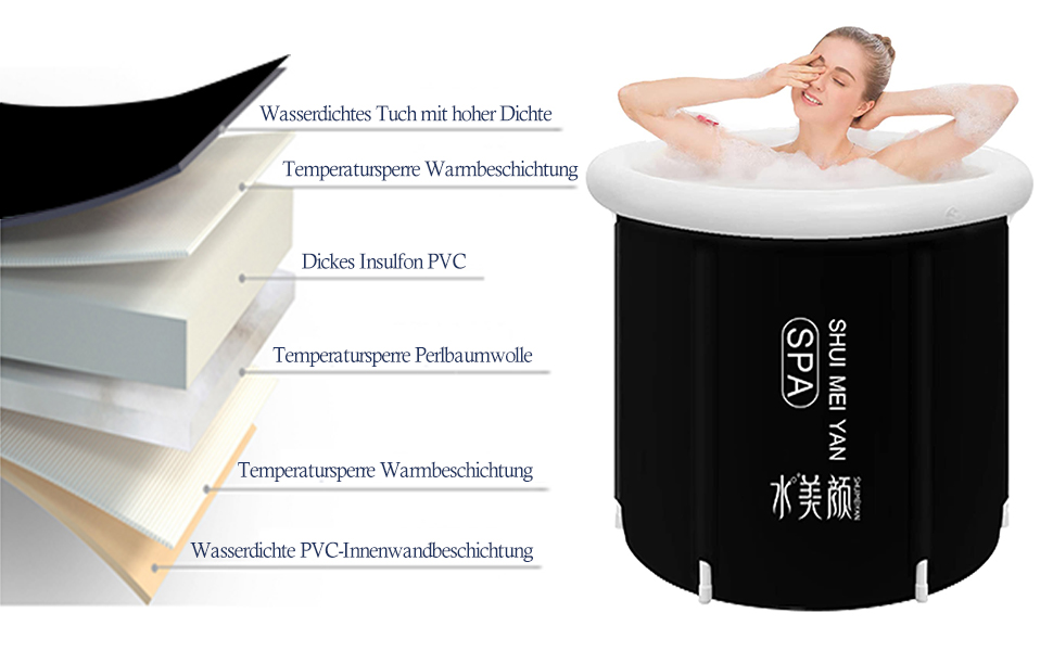 Baignoire pliable pour adulte Baignoire ronde pliable Baignoire gonflable pour adultes