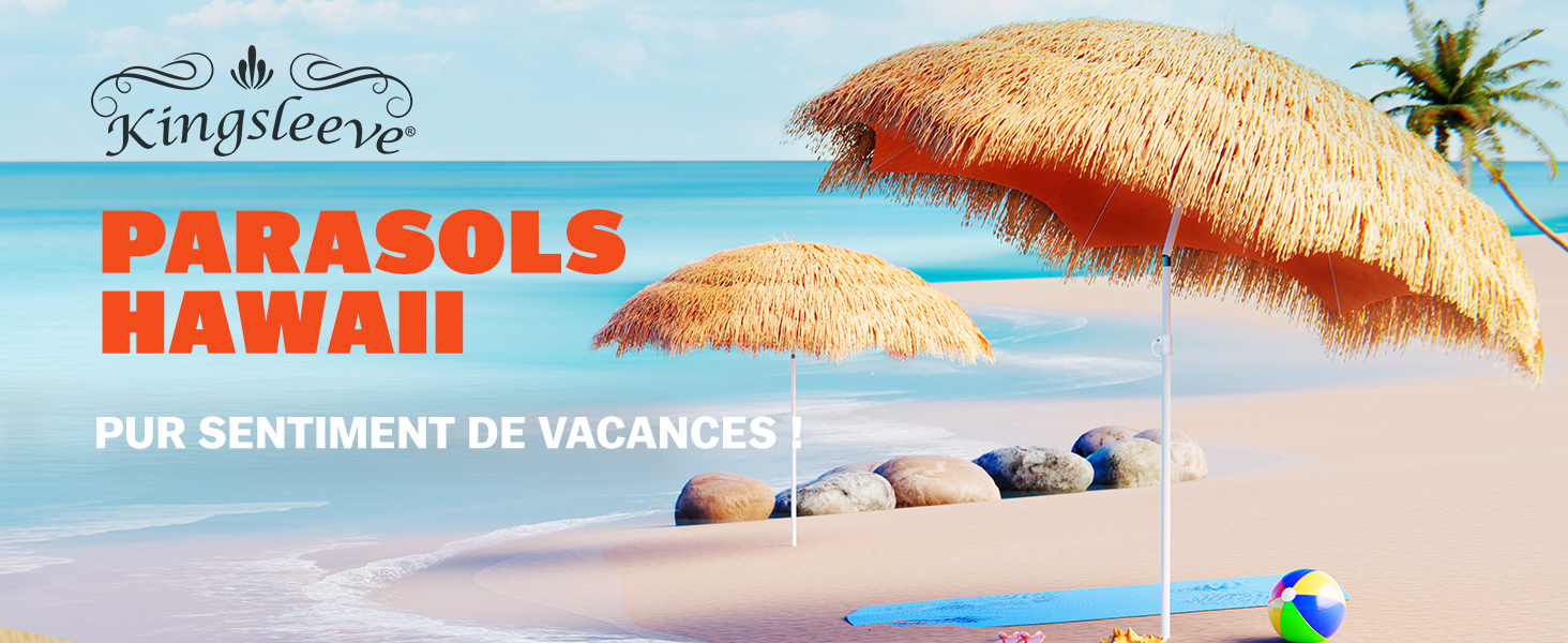 parasol de jardin exterieur parasol plage parasol exotique paille parasol à frange inclinable rond