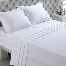 Drap plat VISION blanc - 100% coton renforcé