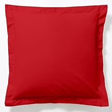 Taie d'oreiller VISION rouge 65x65cm - 100% coton renforcé