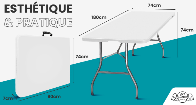 Dimensions de nos tables