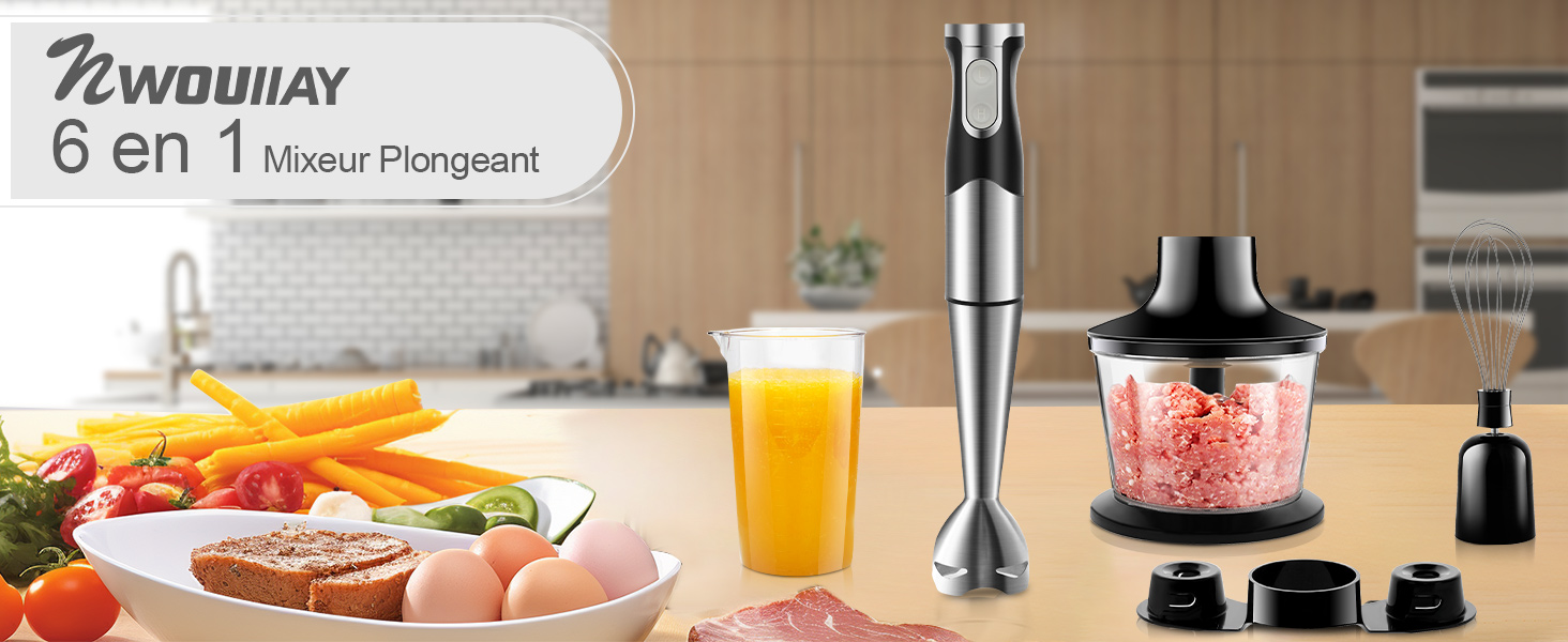 NWOUIIAY 6 en 1 Mixeur Plongeant