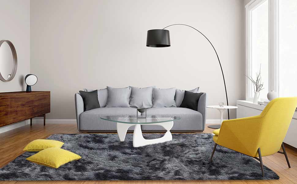 tapis salon tapis chambre tapis gris grand tapis shaggy