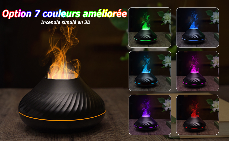 7 colors simulated fire