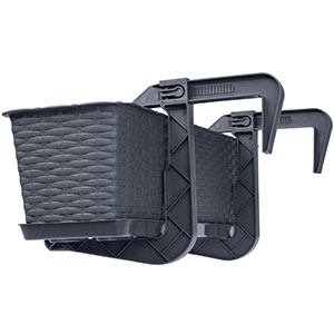 Pot de balcon avec socle, bac à plantes, jardinière de balcon avec ouvertures d'eau