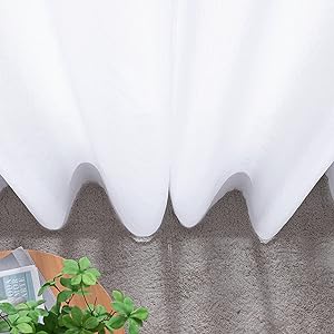 MIULEE Couleur Pure Rideaux De Fenêtre Transparents Lisse Panneaux Voile De Fenêtre Rideaux Salon