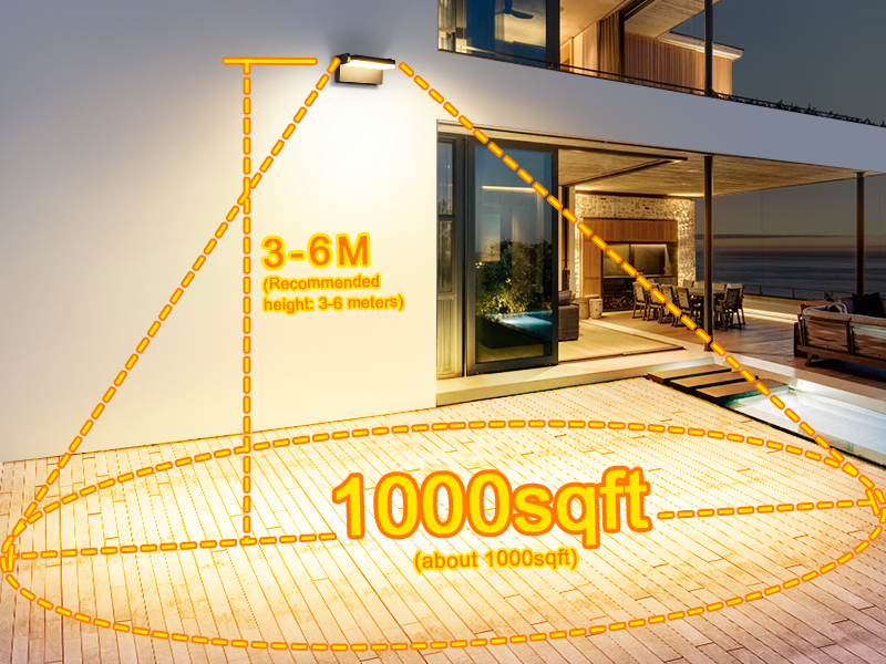 Noir Applique Exterieur Led étanche IP65 3000K