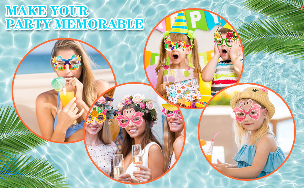 Hawaii Tropicales Fêtes Fête Lunettes pour Enfants Adultes Hawaï Photobooth Accessoires 