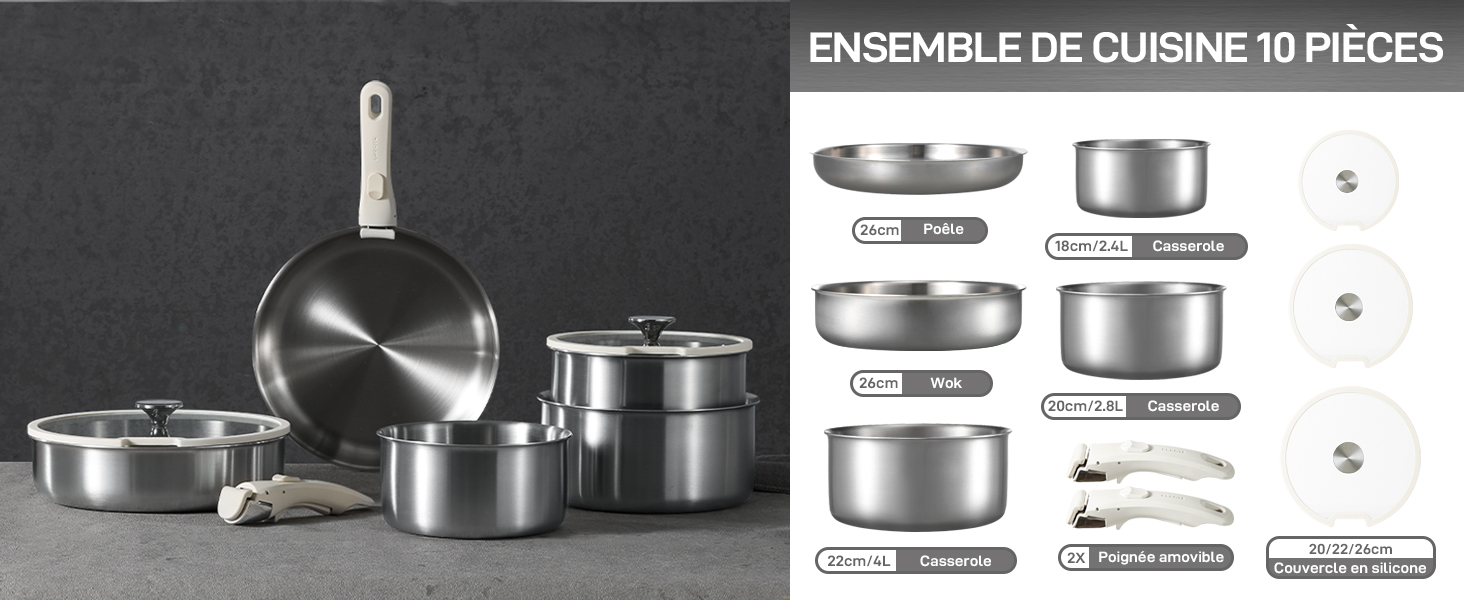 Batterie de Cuisine Induction Inox
