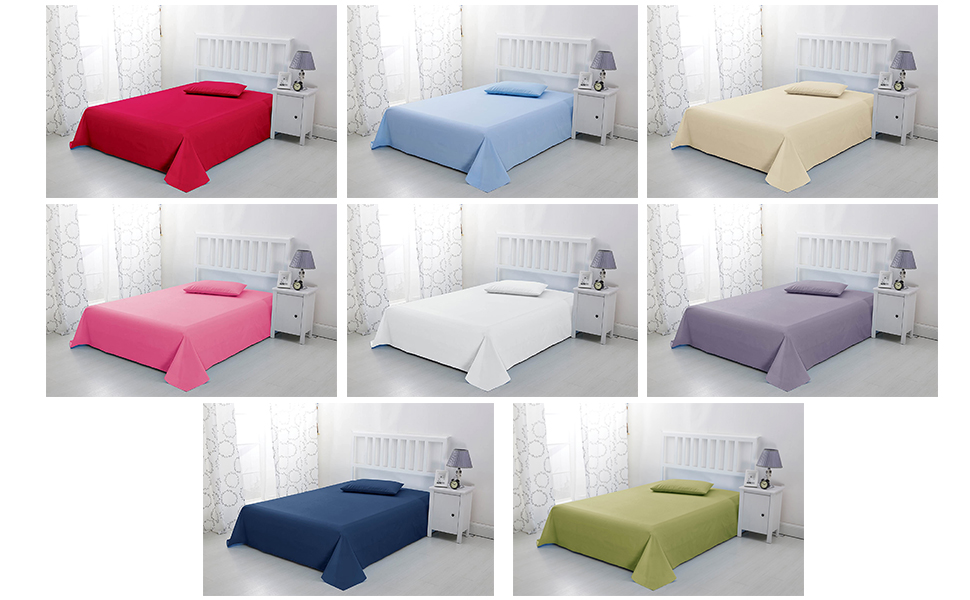 Draps plats disponibles en plusieurs couleurs