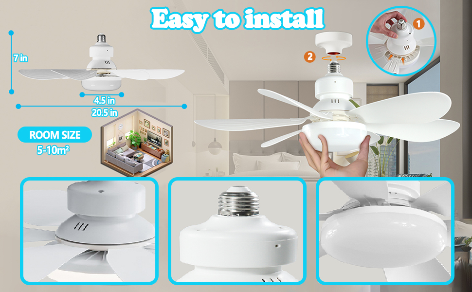 Facile à installer,éclairage de plafond,plafonnier ventilateur,ventilateur de plafond avec lumière