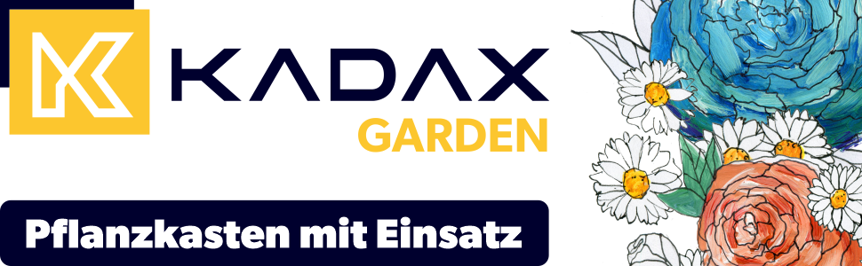 KADAX Jardinière en plastique, 18,5 x 56 cm, jardinière avec insert, jardinière de balcon résistante aux intempéries