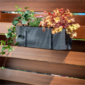 KADAX Jardinière en plastique, 18,5 x 56 cm, jardinière avec insert, jardinière de balcon résistante aux intempéries
