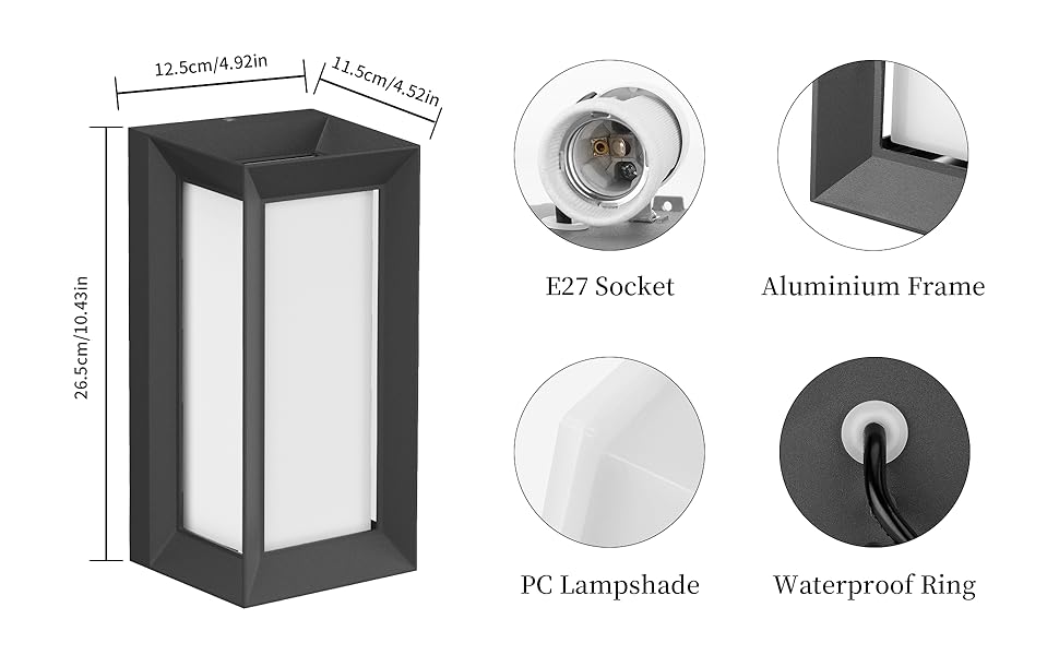 aplique exterieure e27