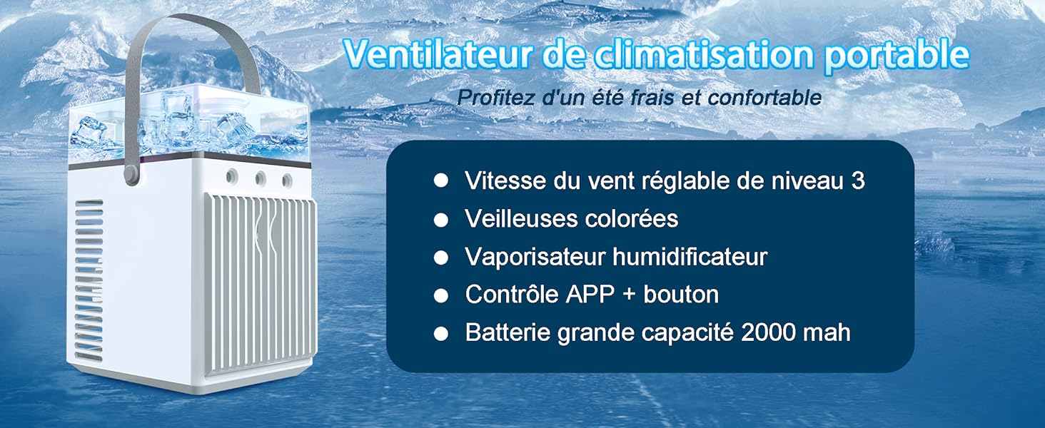 climatiseur mobile climatiseur rafraichisseur d'air refroidisseur d'air climatiseur mural 