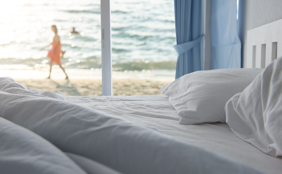 draps hôtellerie coton burrito blanc