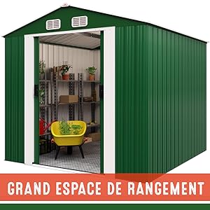 4,7m³ 8m² abri de jardin avec fondation outils bricolage stockage hiver entreposer fleurs garage