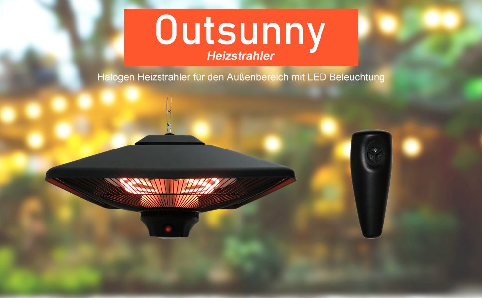Chauffage de terrasse avec télécommande.