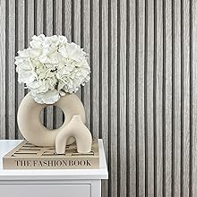 Papier peint aspect bois, gris, gris clair, panneaux acoustiques, mur en bois, effet 3D, panneaux en bois scandinave