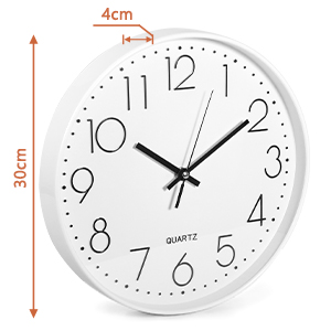 FAMKEEP Horloge Pendule Mural,Horloge Murale Moderne 30cm Horloge Murale Ronde