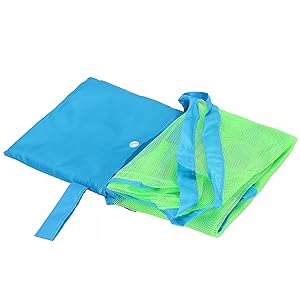 SPRINGOS Chaise longue inclinable avec sac de plage Bleu
