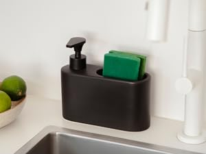 KOOK TIME logo Pot a sel cuisine Boîte céramique bambou distributeur Liquide Vaisselle Porte Eponge