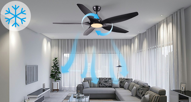 Ventilateur de Plafond avec Lampe Noir