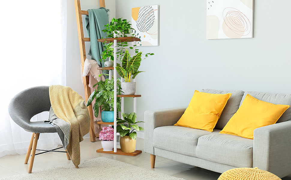 Wood and Metal Flower Pot Holder Shelves