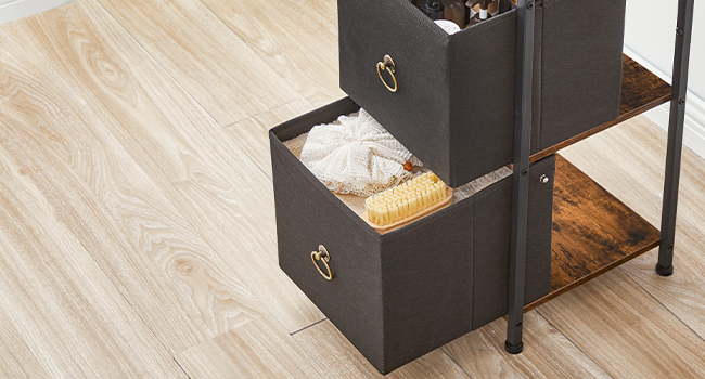 Meuble de Rangement, Commode avec Compartiment Ouvert, Meuble Salle de Bain
