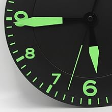 Horloge Murale Design Moderne Noire et Verte- Pendule avec Température Digitale Zoom sur Chiffres