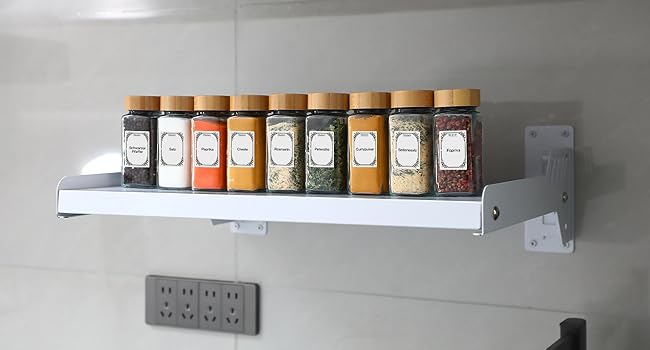 Pot à Épices en Verre et Bois avec Etiquette Épices Francais