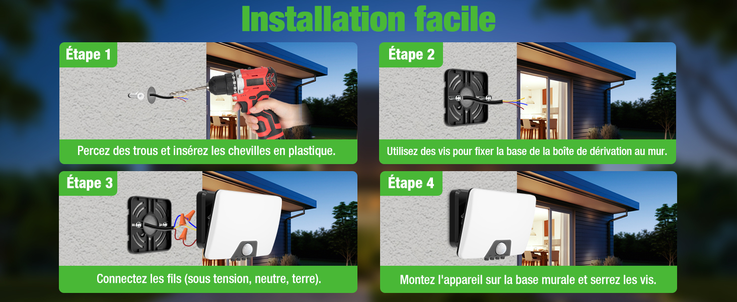 projecteur led extérieur avec détecteur