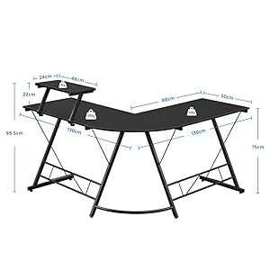 Dimension bureau d'angle