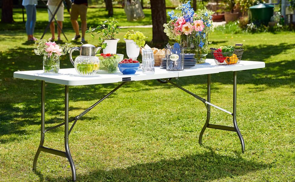 table pliante table a manger table de jardin exterieur plastique table camping 180cm appoint support