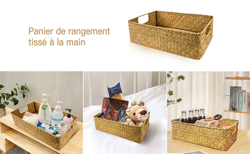 Panier de rangement tissé à la main