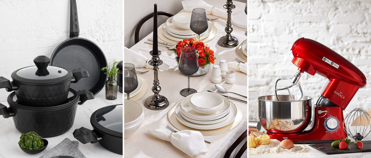 Casseroles en acier, vaisselle, dîner, cuisine, mixeur
