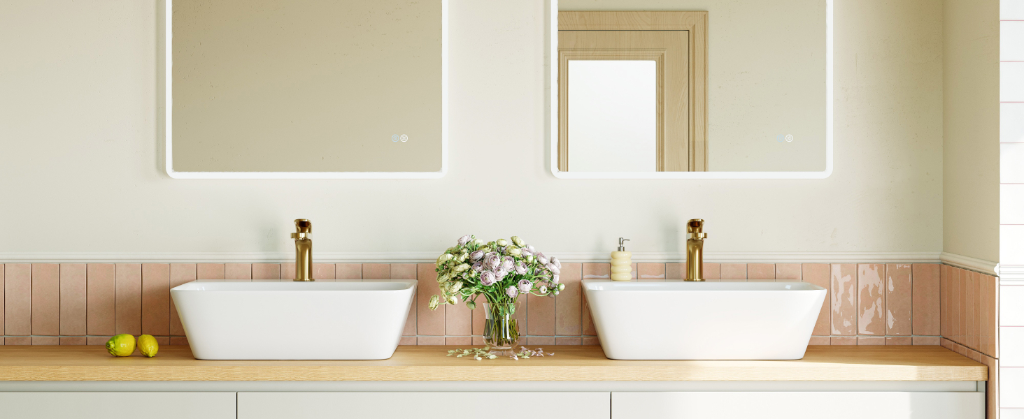 Lavabo de salle de bain carré 40 cm