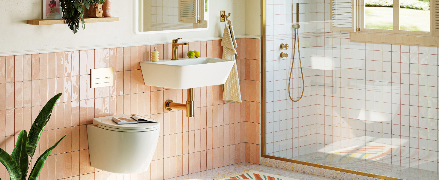 Horow Lavabo de salle de bain carré 40 cm
