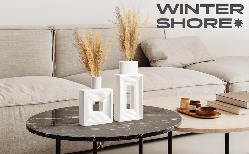 Vase Blanc Design (Lot de 2)