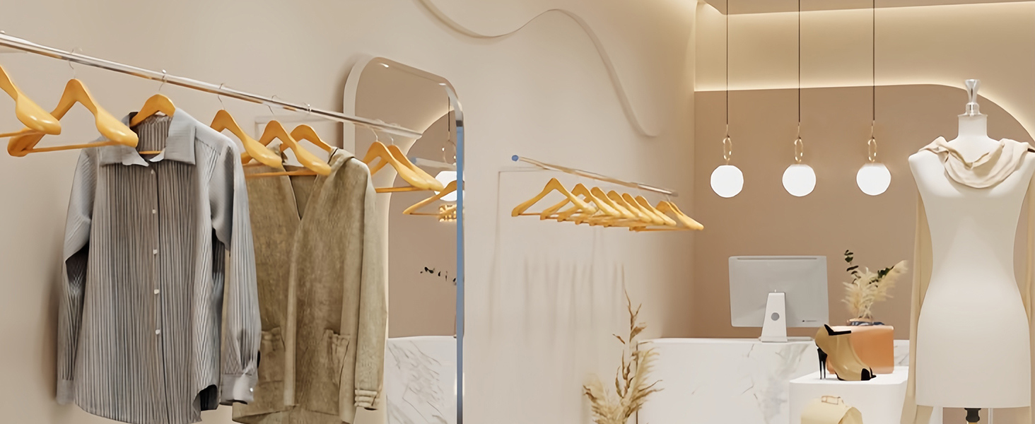 Mangotree Wooden Suit Hangers, Heavy Duty Clothes Hangers