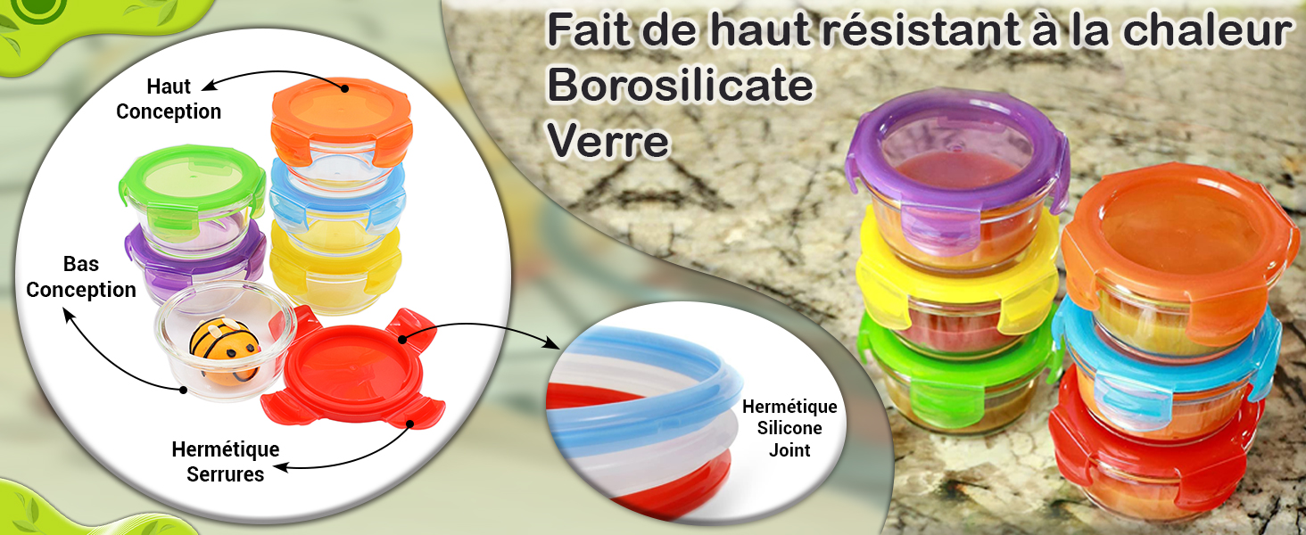 Mini,Nourriture,Bols,Couvercles,préparation de repas,Hermétique,Serrure,Récipients transparents