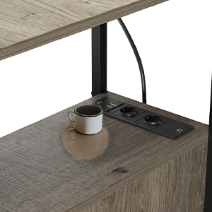 CHOWGOLI Table d'appoint avec prise et fonction de charge